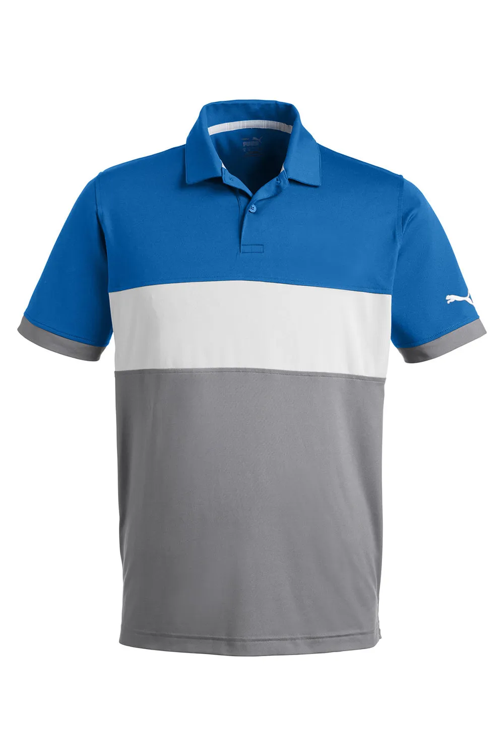 Puma Mens Cloudspun Highway Moisture Wicking Short Sleeve Polo Shirt - Bright Cobalt Blue