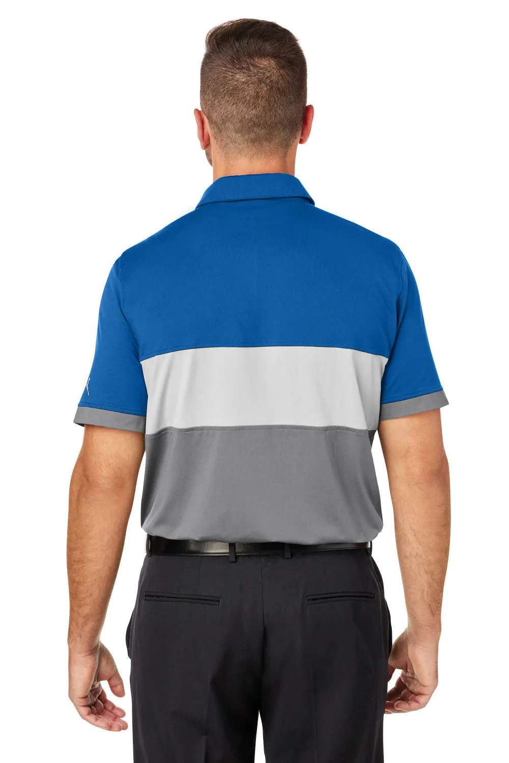 Puma Mens Cloudspun Highway Moisture Wicking Short Sleeve Polo Shirt - Bright Cobalt Blue