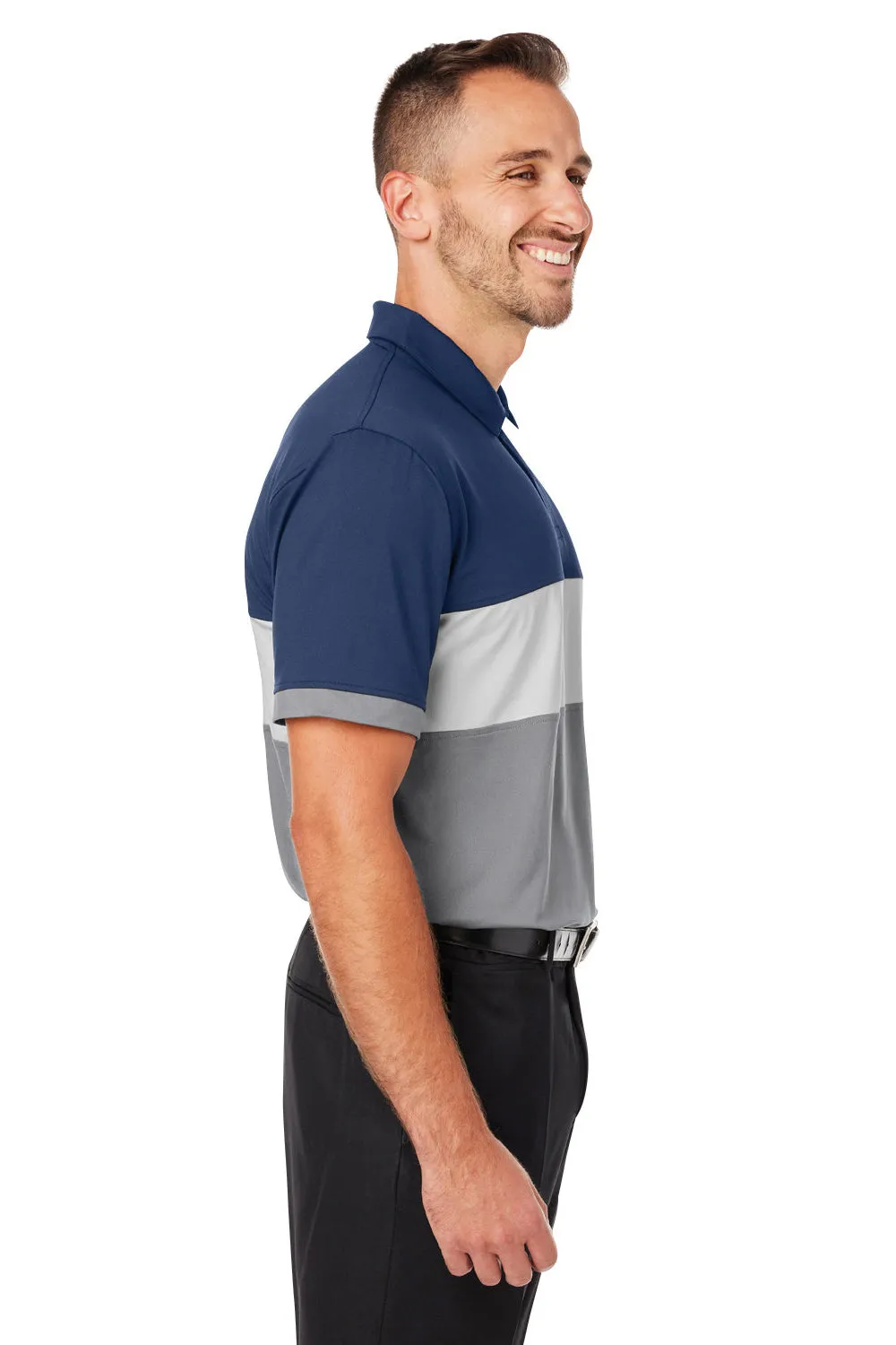Puma Mens Cloudspun Highway Moisture Wicking Short Sleeve Polo Shirt - Navy Blue Blazer