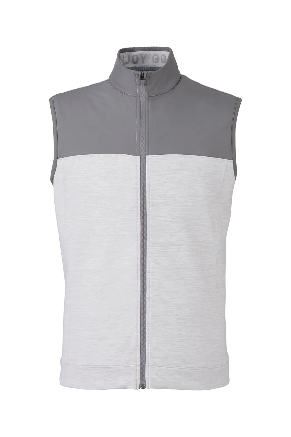Puma Mens Cloudspun Moisture Wicking Colorblock Full Zip Vest - Quiet Shade Grey/Heather High Rise Grey