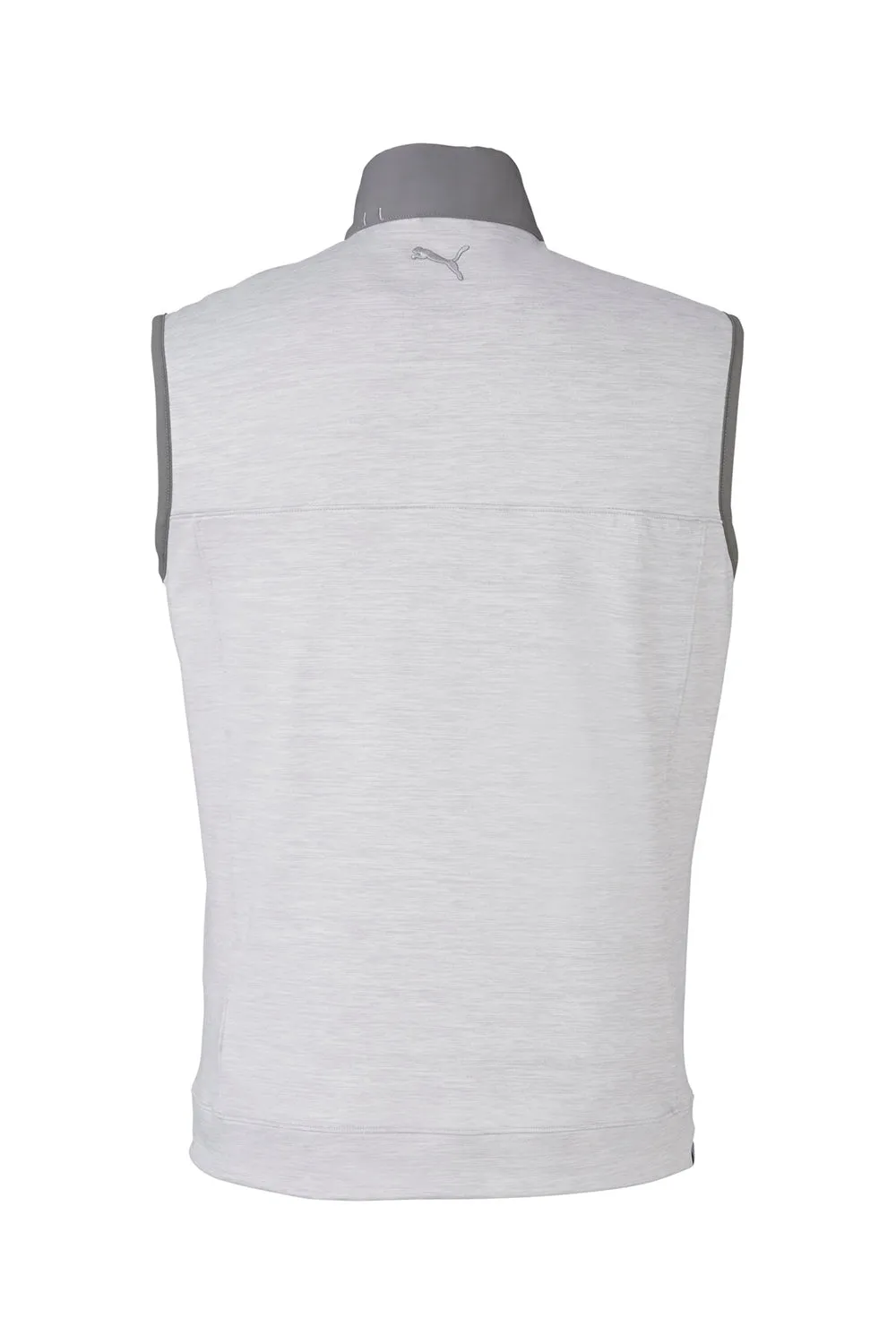 Puma Mens Cloudspun Moisture Wicking Colorblock Full Zip Vest - Quiet Shade Grey/Heather High Rise Grey