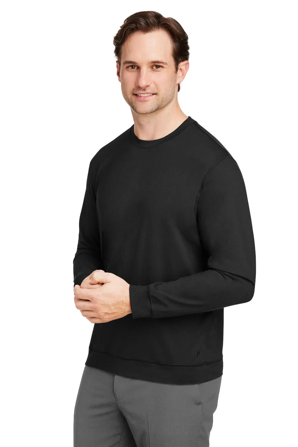 Puma Mens Cloudspun Moisture Wicking Crewneck Sweatshirt - Black