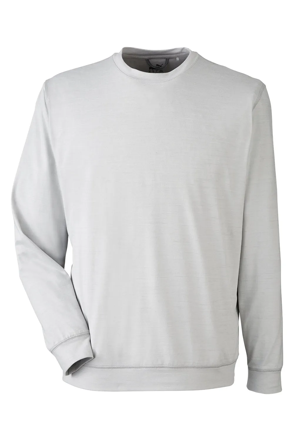 Puma Mens Cloudspun Moisture Wicking Crewneck Sweatshirt - Heather High Rise Grey