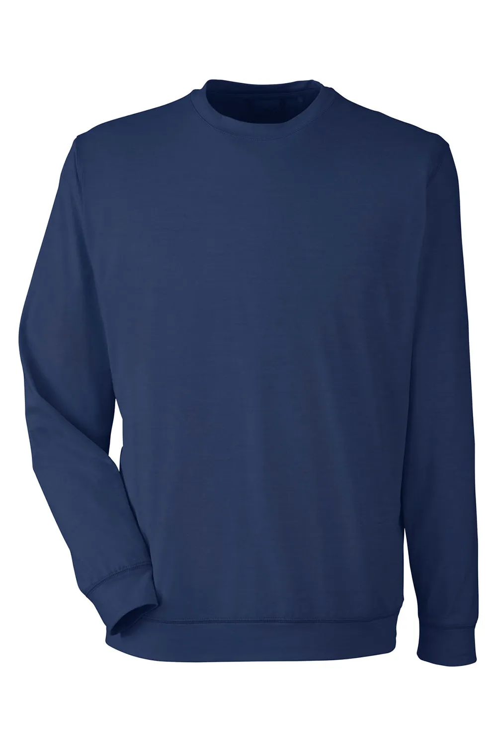 Puma Mens Cloudspun Moisture Wicking Crewneck Sweatshirt - Heather Navy Blue