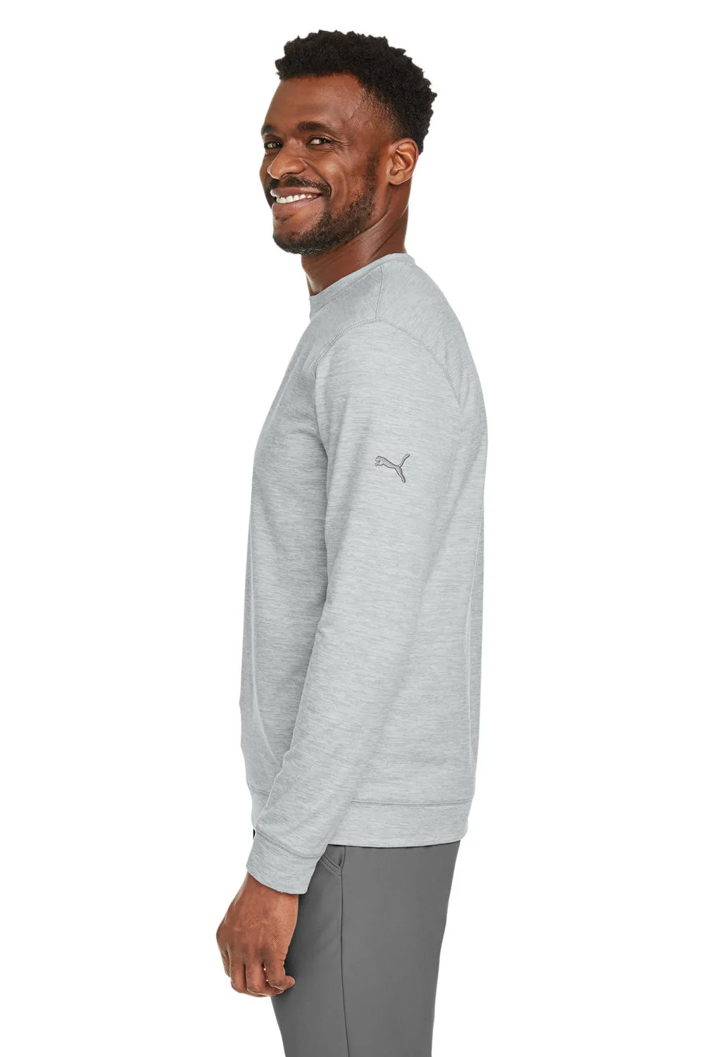 Puma Mens Cloudspun Moisture Wicking Crewneck Sweatshirt - High Rise Grey