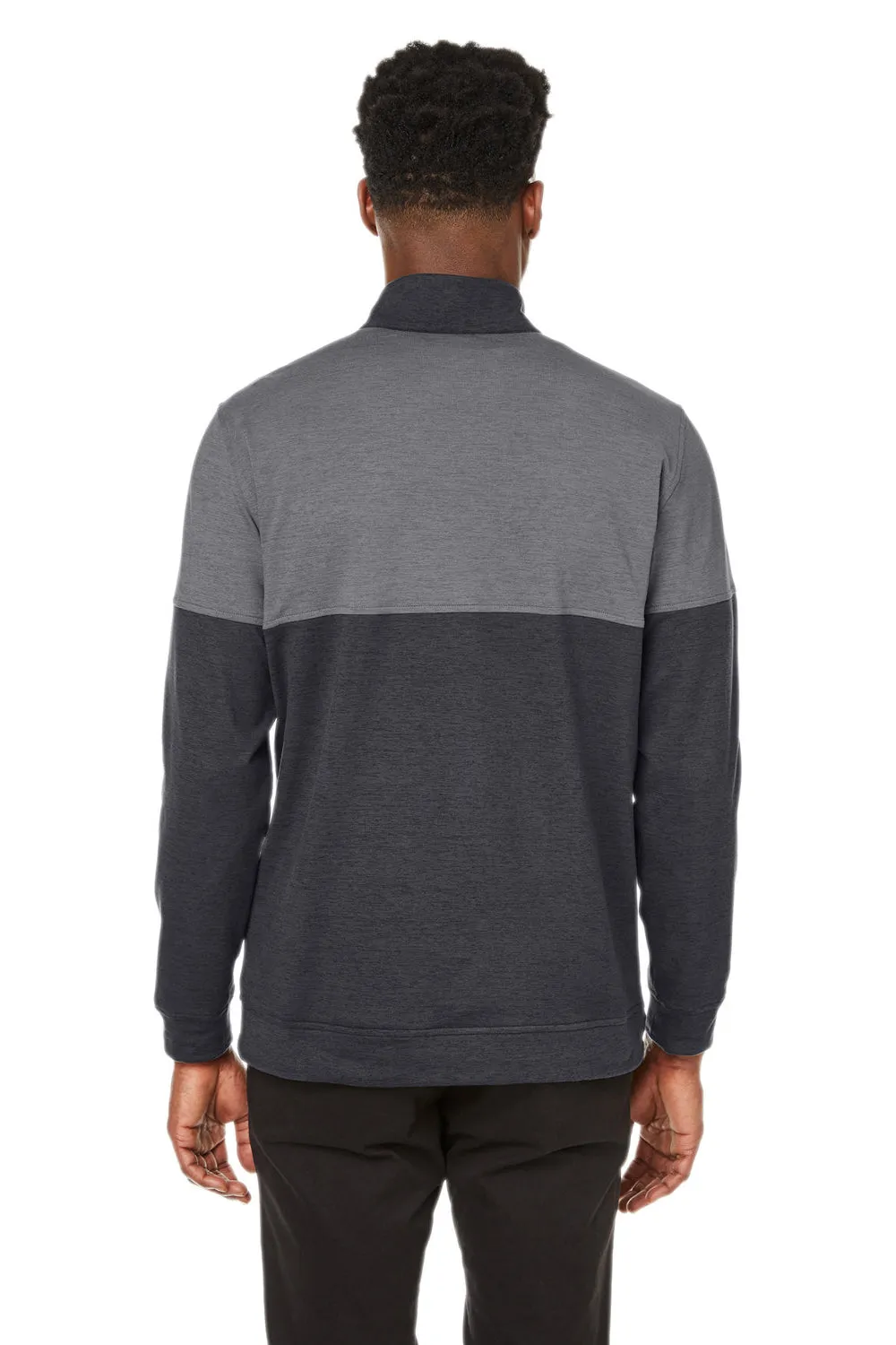 Puma Mens Cloudspun Moisture Wicking Warm Up 1/4 Zip Sweatshirt - Black/Quiet Shade Grey