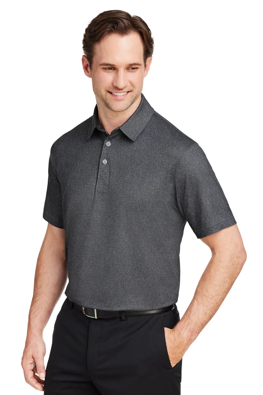 Puma Mens Cloudspun Primary Moisture Wicking Short Sleeve Polo Shirt - Black