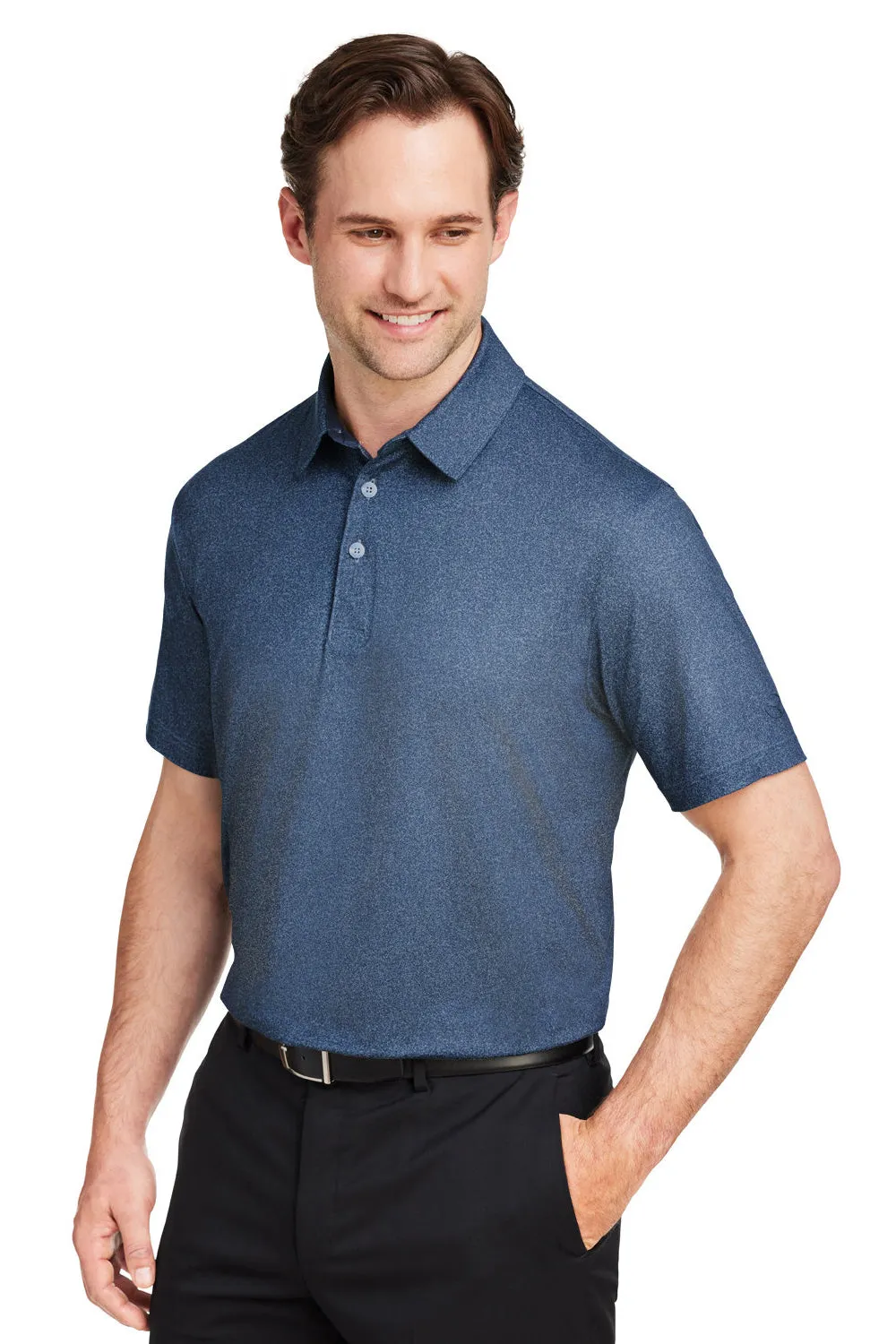 Puma Mens Cloudspun Primary Moisture Wicking Short Sleeve Polo Shirt - Evening Sky Blue