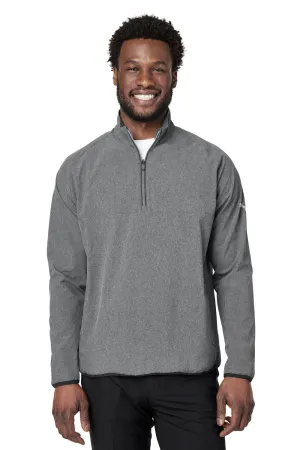 Puma Mens Coastal Woven Moisture Wicking 1/4 Zip Sweatshirt w/ Pockets - Heather Black