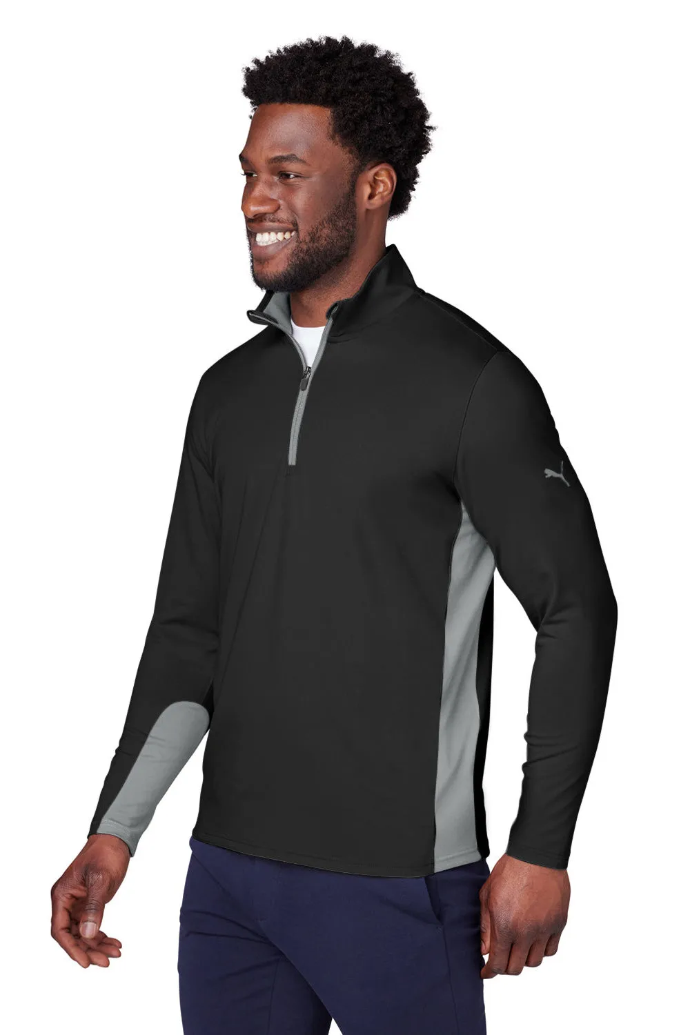 Puma Mens Gamer Moisture Wicking 1/4 Zip Sweatshirt - Black - Closeout