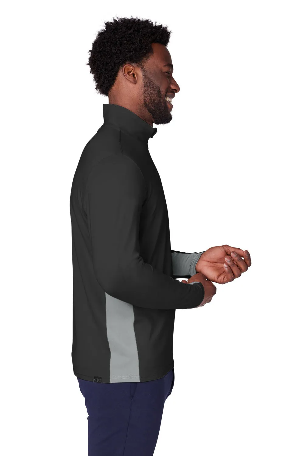 Puma Mens Gamer Moisture Wicking 1/4 Zip Sweatshirt - Black - Closeout