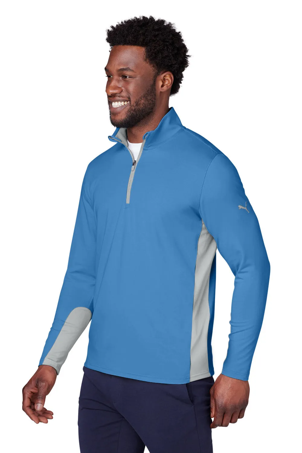 Puma Mens Gamer Moisture Wicking 1/4 Zip Sweatshirt - Bright Cobalt Blue - Closeout