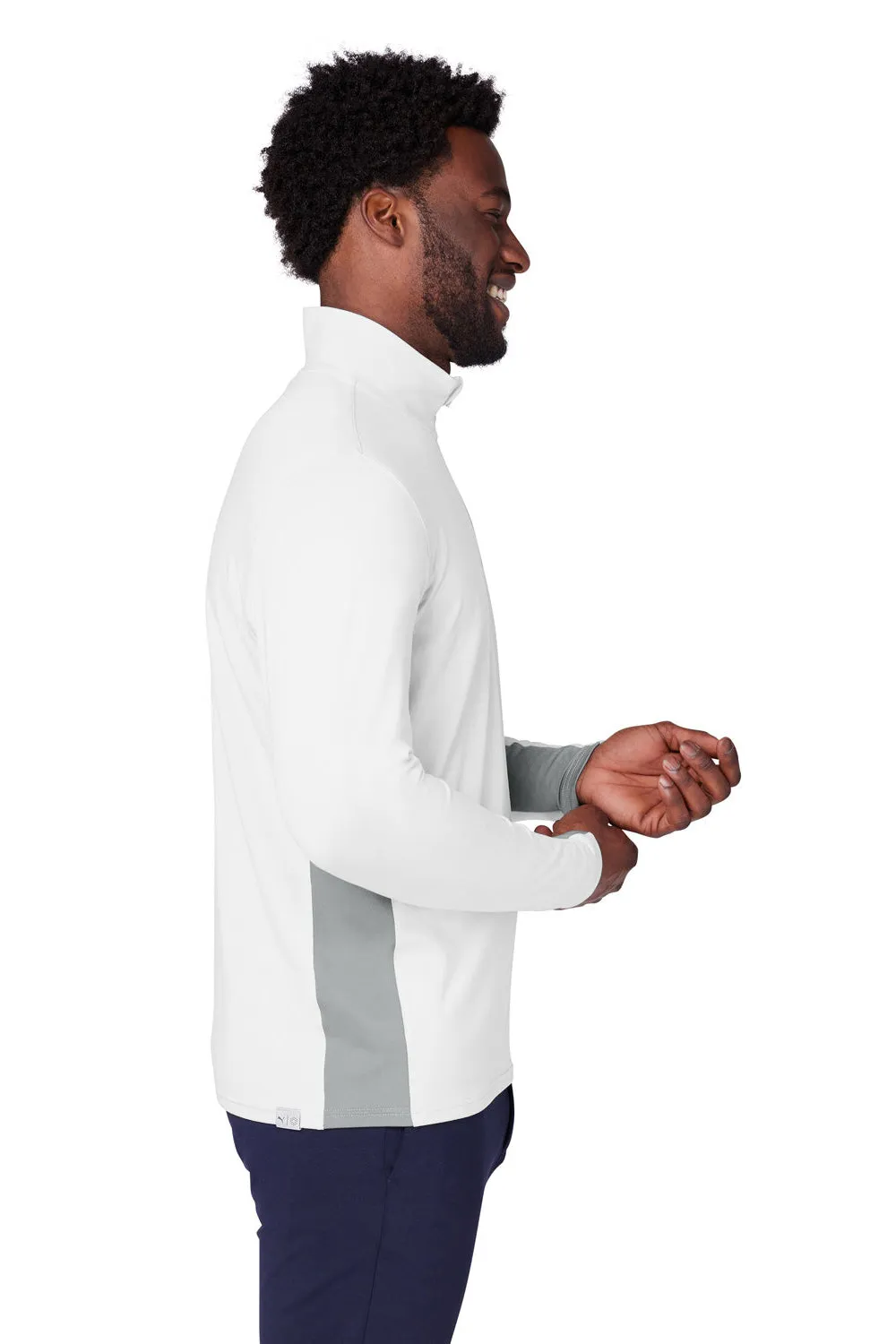 Puma Mens Gamer Moisture Wicking 1/4 Zip Sweatshirt - Bright White - Closeout