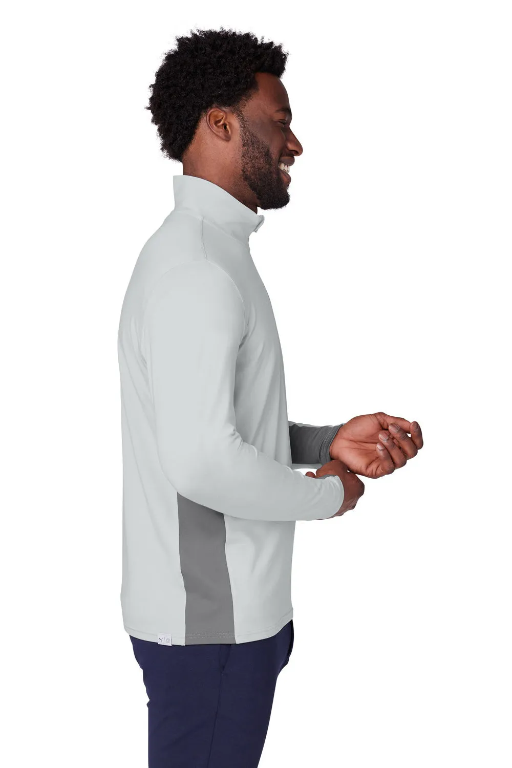 Puma Mens Gamer Moisture Wicking 1/4 Zip Sweatshirt - High Rise Grey - Closeout