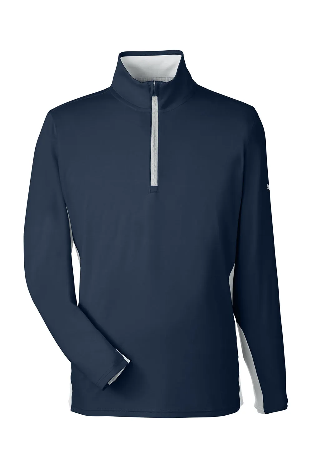 Puma Mens Gamer Moisture Wicking 1/4 Zip Sweatshirt - Navy Blue - Closeout