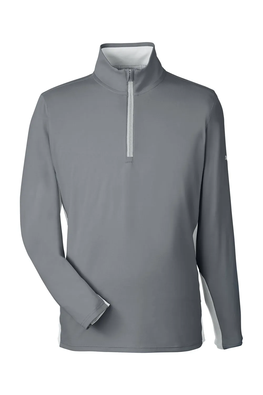 Puma Mens Gamer Moisture Wicking 1/4 Zip Sweatshirt - Quiet Shade Grey - Closeout
