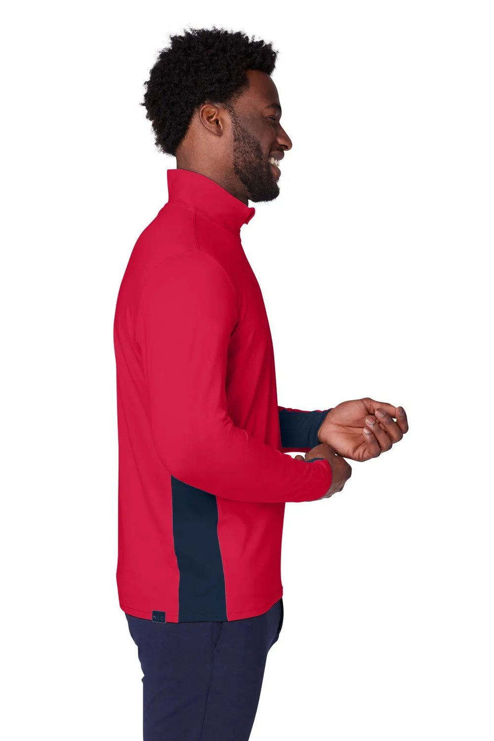 Puma Mens Gamer Moisture Wicking 1/4 Zip Sweatshirt - Ski Patrol Red - Closeout