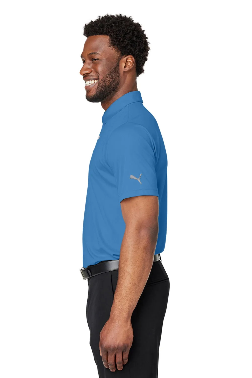 Puma Mens Gamer Moisture Wicking Short Sleeve Polo Shirt - Bright Cobalt Blue - Closeout