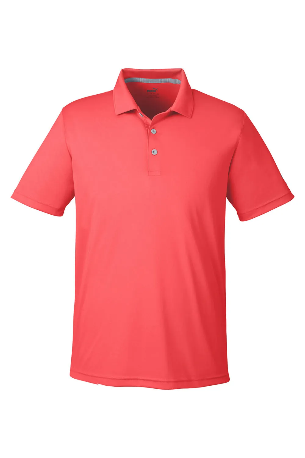 Puma Mens Gamer Moisture Wicking Short Sleeve Polo Shirt - Hot Coral - Closeout