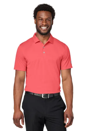 Puma Mens Gamer Moisture Wicking Short Sleeve Polo Shirt - Hot Coral - Closeout