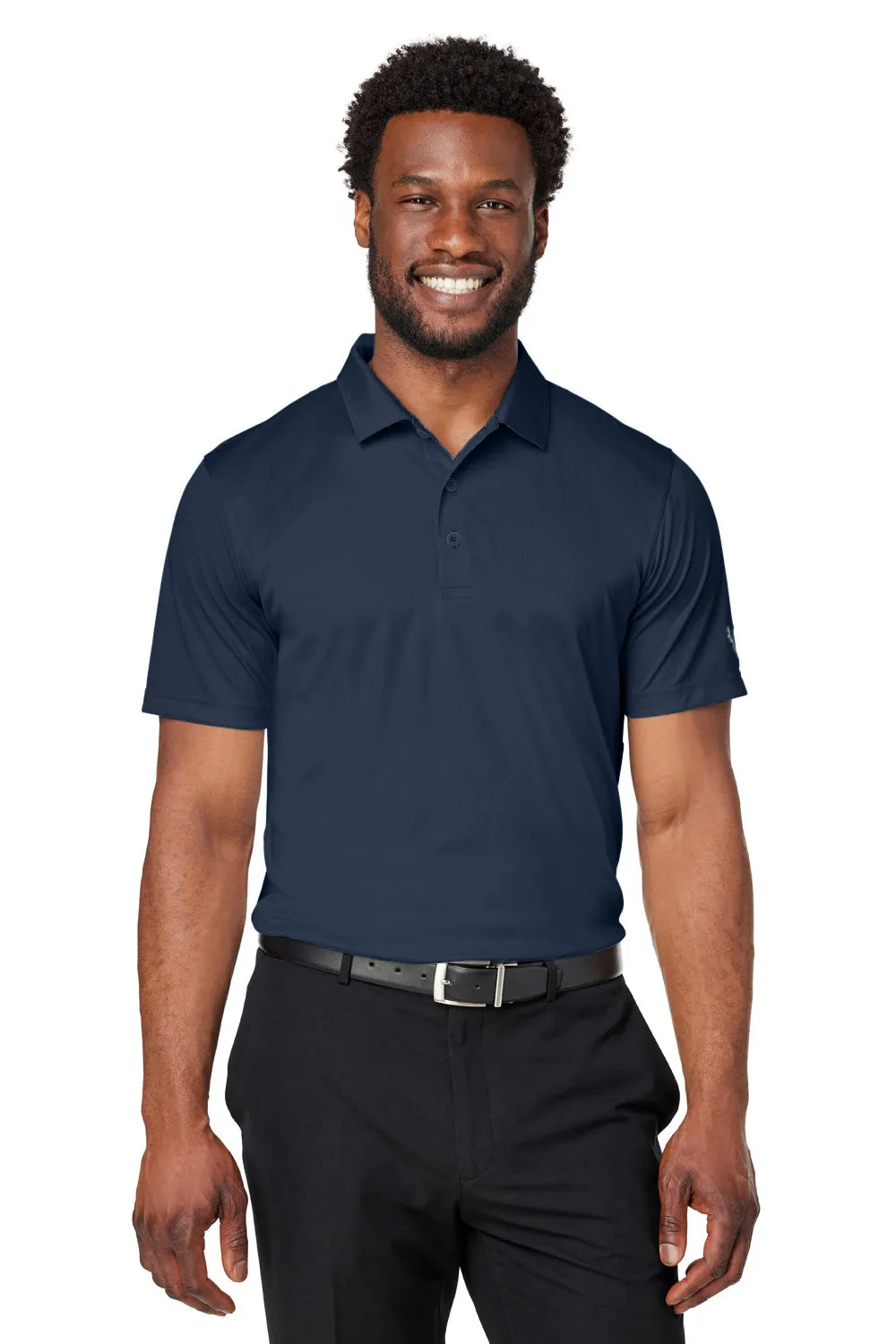 Puma Mens Gamer Moisture Wicking Short Sleeve Polo Shirt - Navy Blue - Closeout