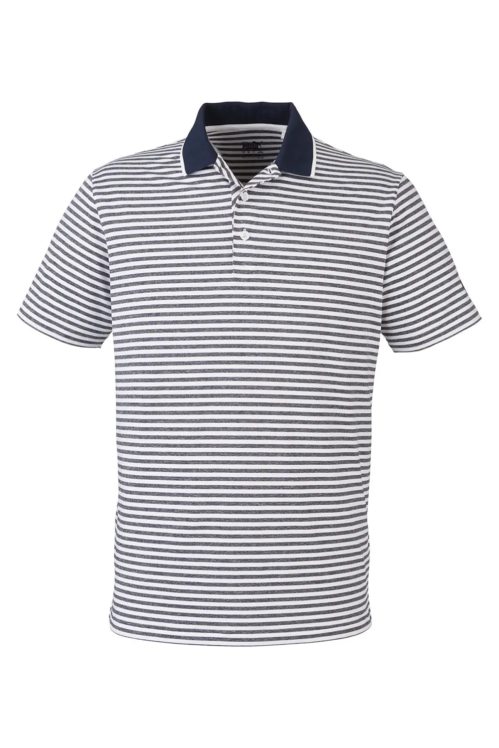 Puma Mens Mattr Feeder Moisture Wicking Short Sleeve Polo Shirt - Navy Blue
