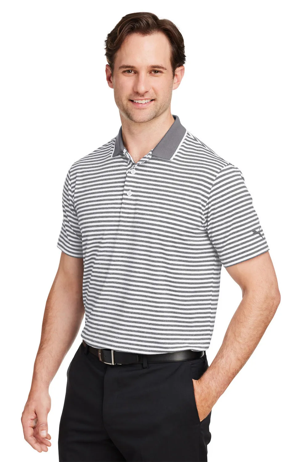 Puma Mens Mattr Feeder Moisture Wicking Short Sleeve Polo Shirt - Quiet Shade Grey