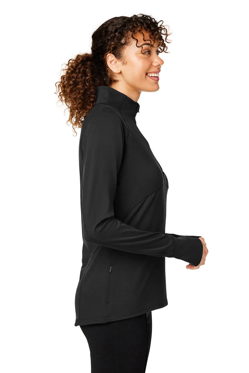 Puma Womens Gamer Moisture Wicking 1/4 Zip Sweatshirt w/ Pockets - Black - Closeout
