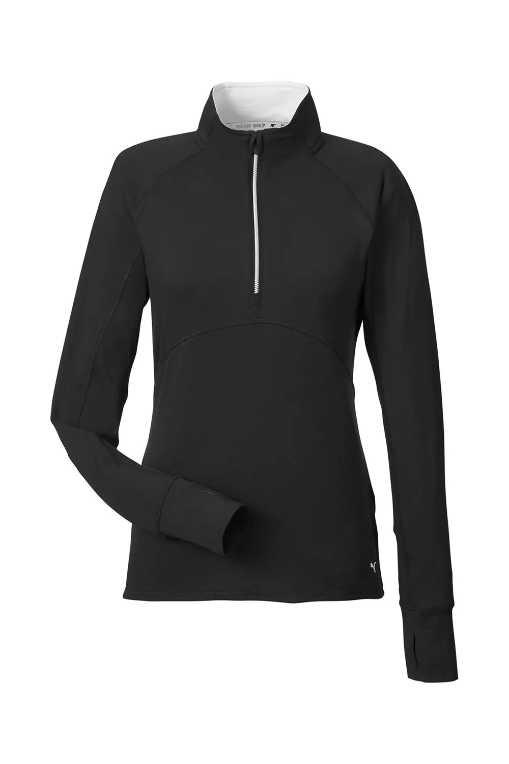 Puma Womens Gamer Moisture Wicking 1/4 Zip Sweatshirt w/ Pockets - Black - Closeout