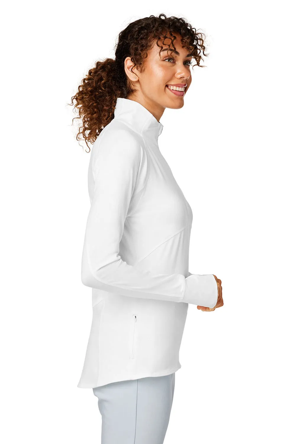 Puma Womens Gamer Moisture Wicking 1/4 Zip Sweatshirt w/ Pockets - Bright White - Closeout