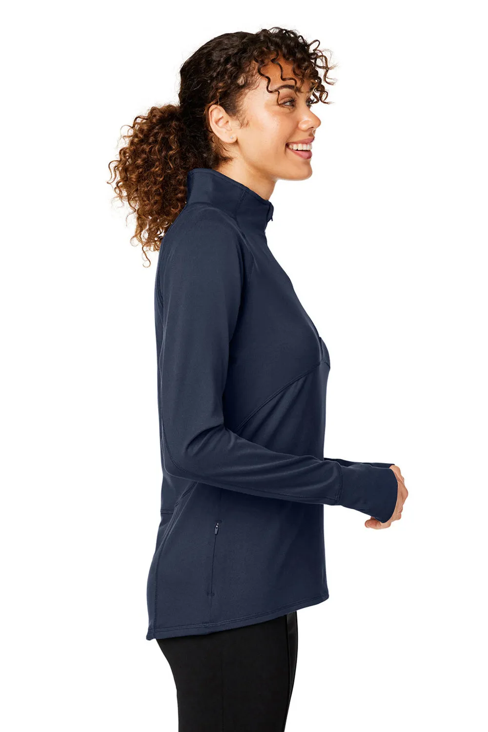 Puma Womens Gamer Moisture Wicking 1/4 Zip Sweatshirt w/ Pockets - Navy Blue - Closeout