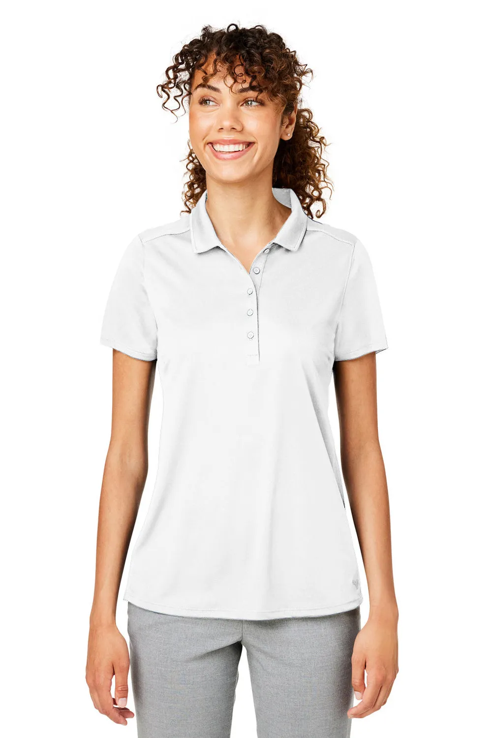 Puma Womens Gamer Moisture Wicking Short Sleeve Polo Shirt - Bright White - Closeout