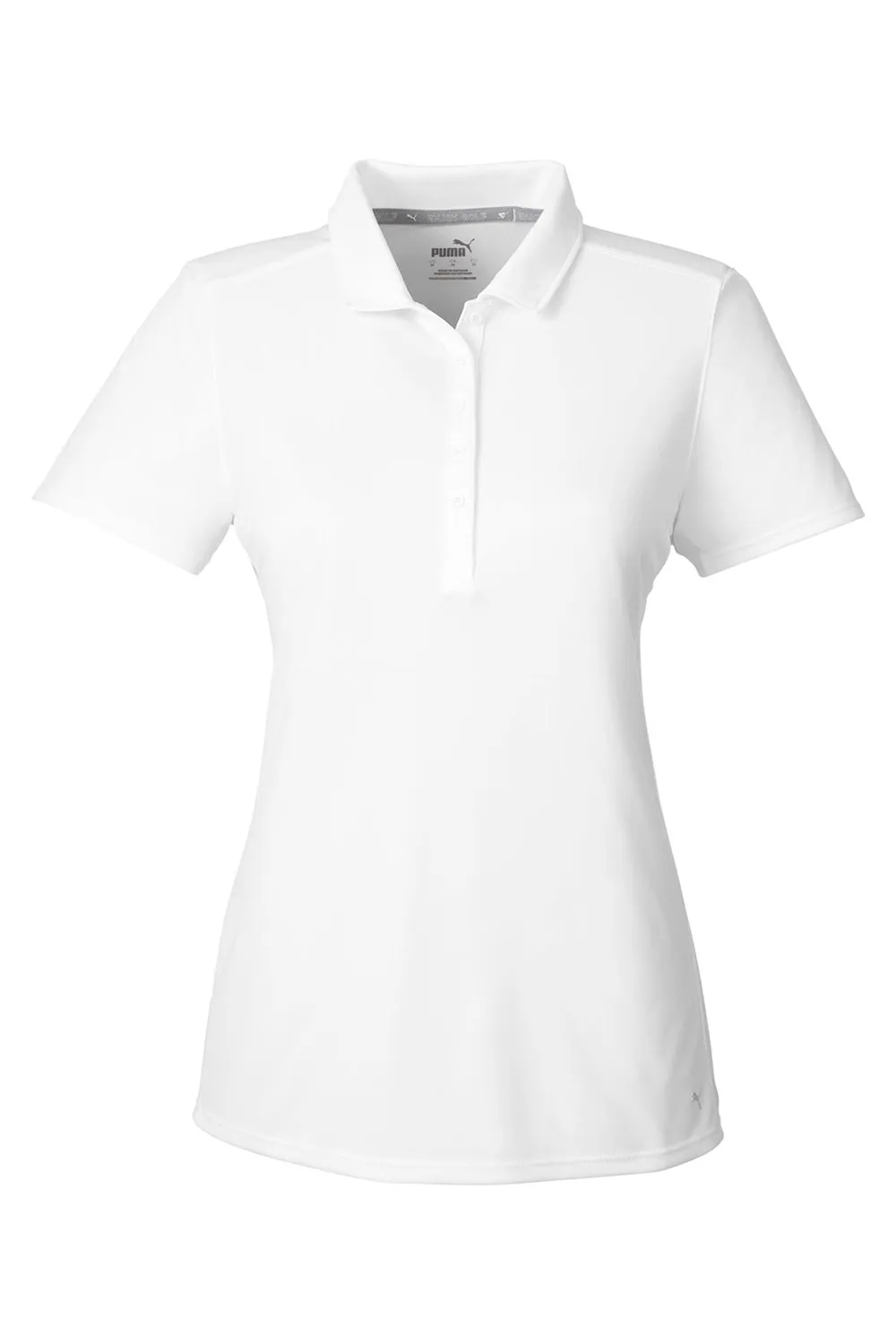 Puma Womens Gamer Moisture Wicking Short Sleeve Polo Shirt - Bright White - Closeout