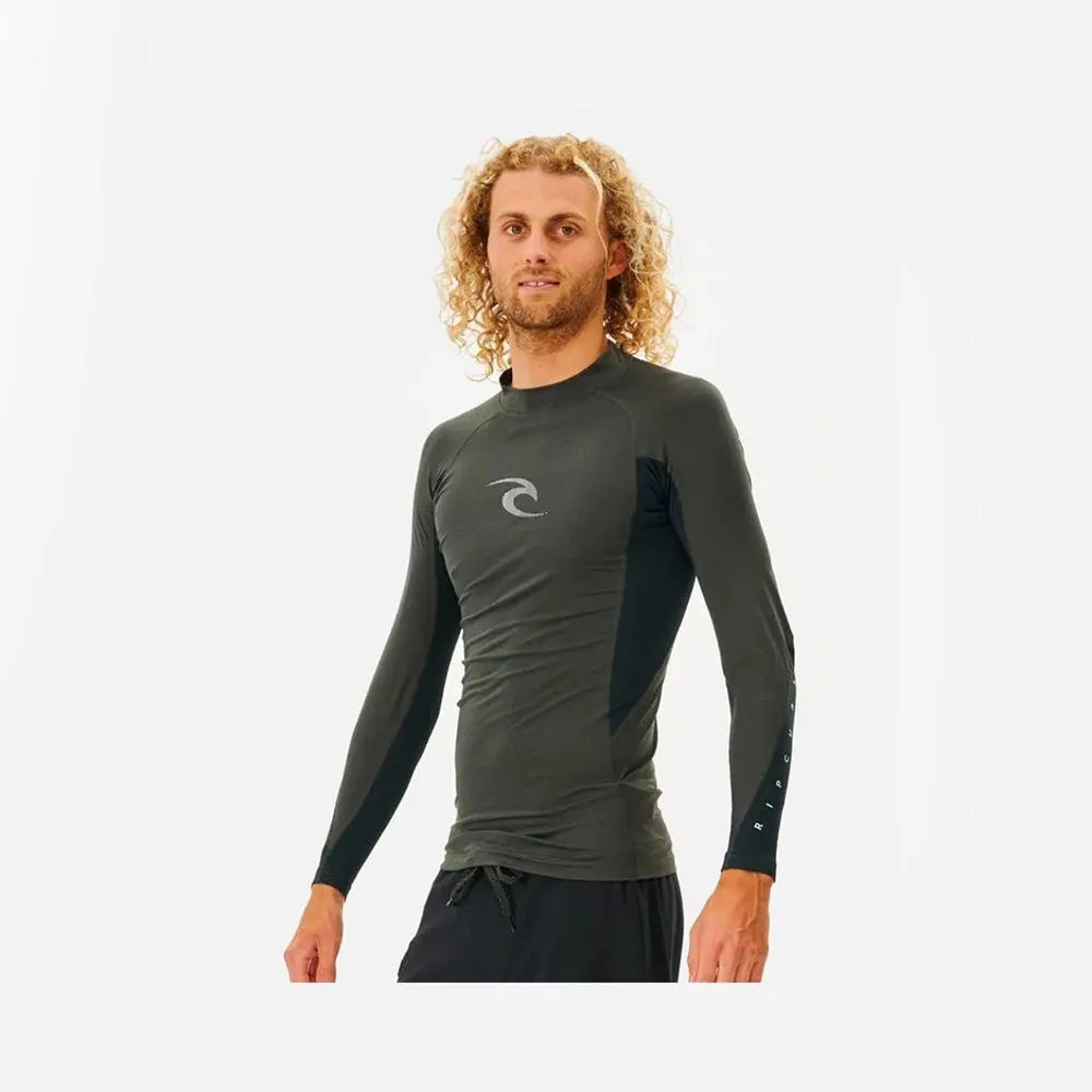 Rip Curl Waves L/S Rashguard-Light Grey Marle