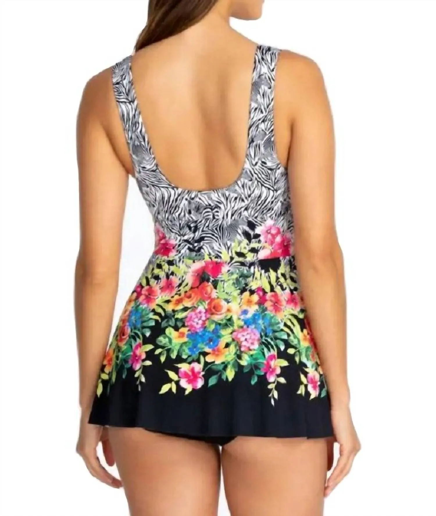 Rose Skirted One Piece In Multi