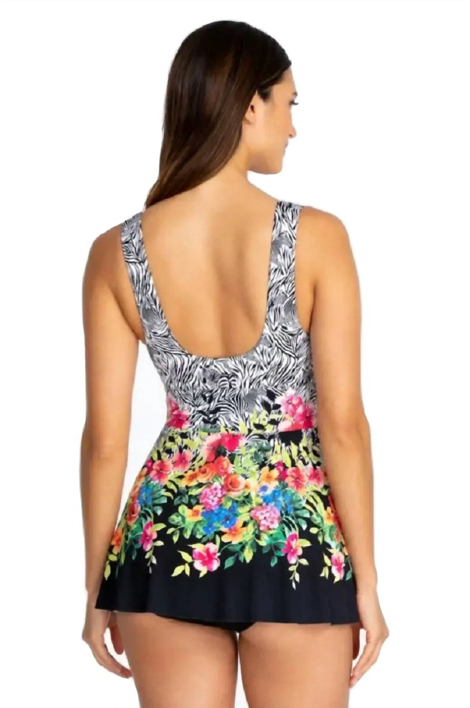 Rose Skirted One Piece In Multi