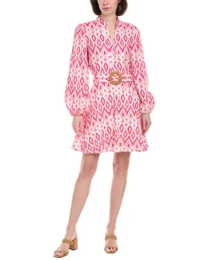 Sail to Sable Belted Flare Linen-Blend Tunic
