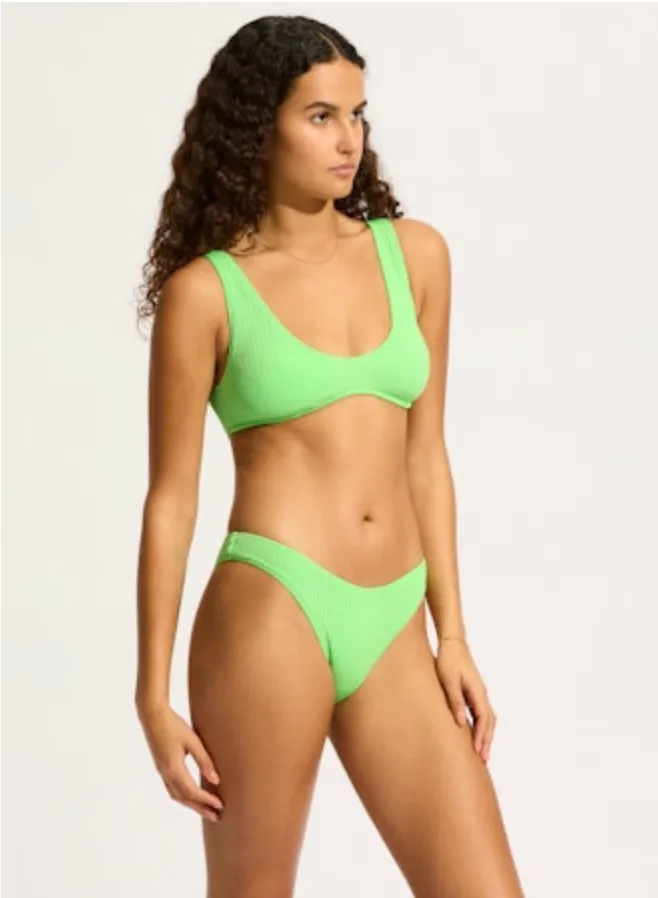 SEAFOLLY Sea Dive High Cut Bikini Bottom - Summer Green