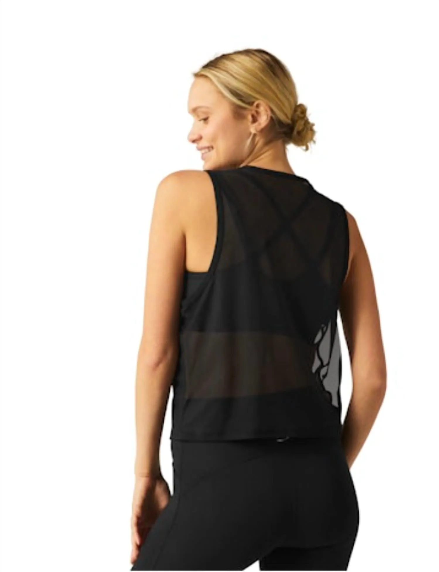 Show Off Mesh Tank Top In Black