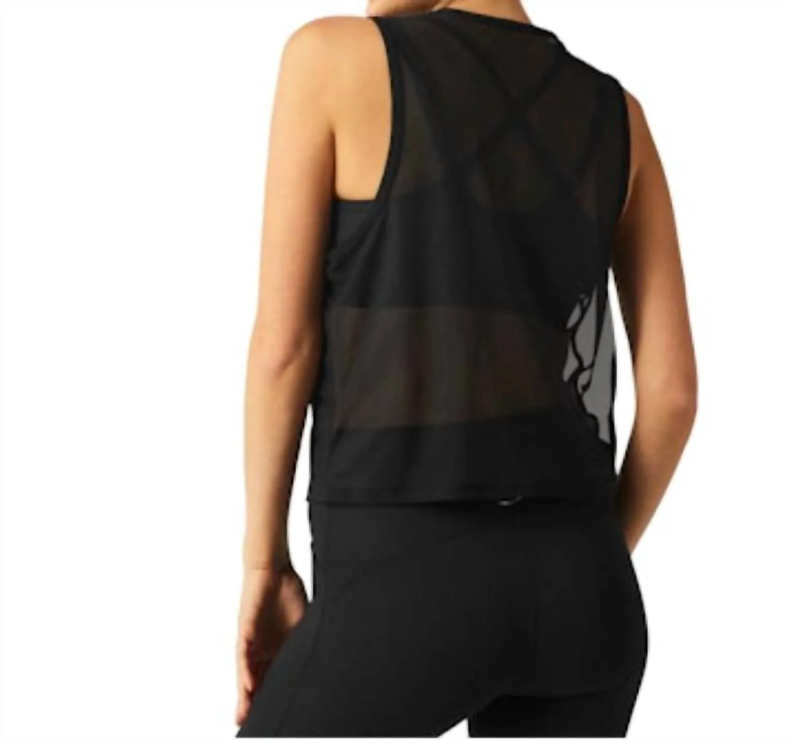 Show Off Mesh Tank Top In Black