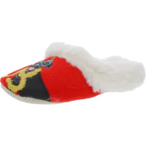 Slippet Luxe Womens Fleece Lining Felt Applique Scuff Slippers
