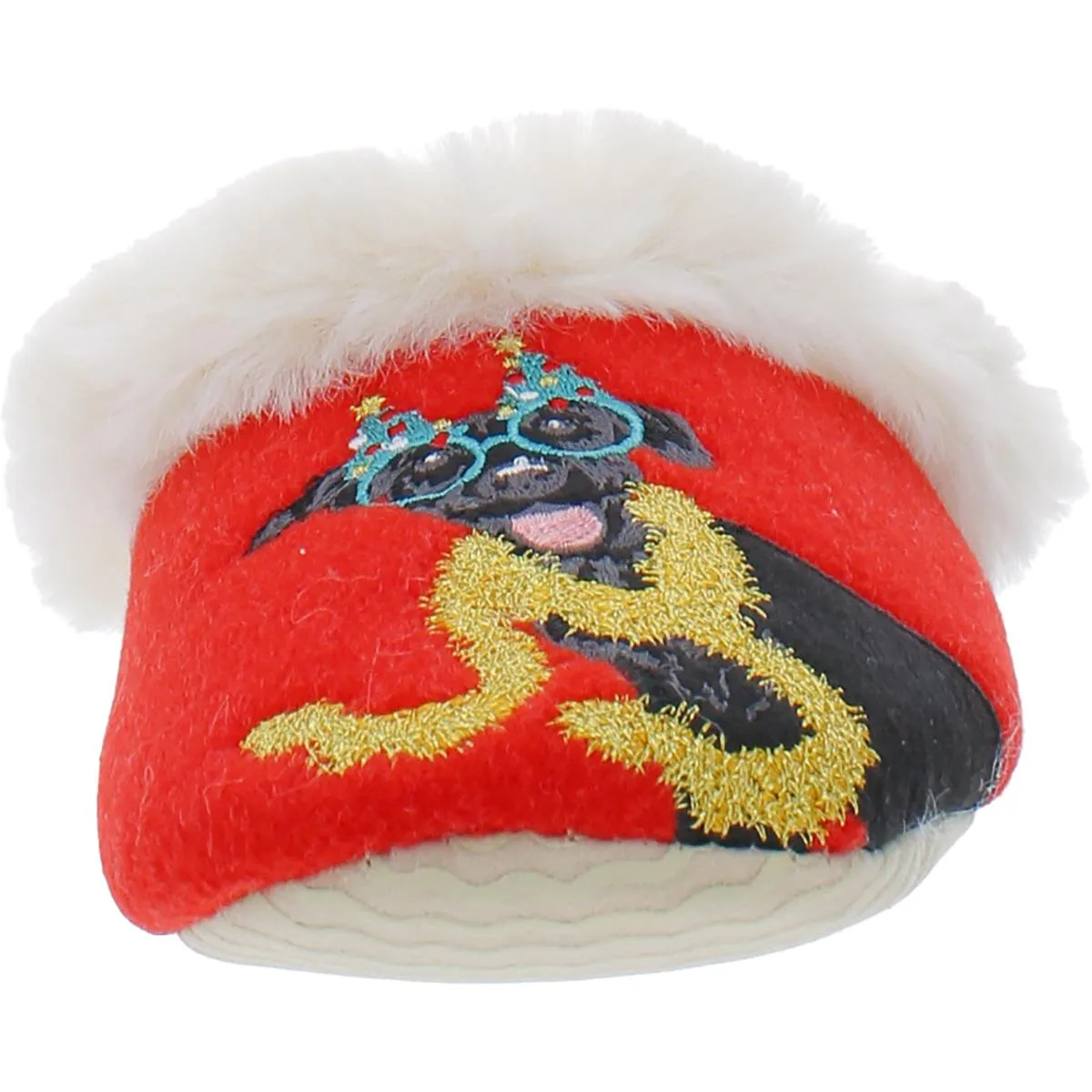 Slippet Luxe Womens Fleece Lining Felt Applique Scuff Slippers