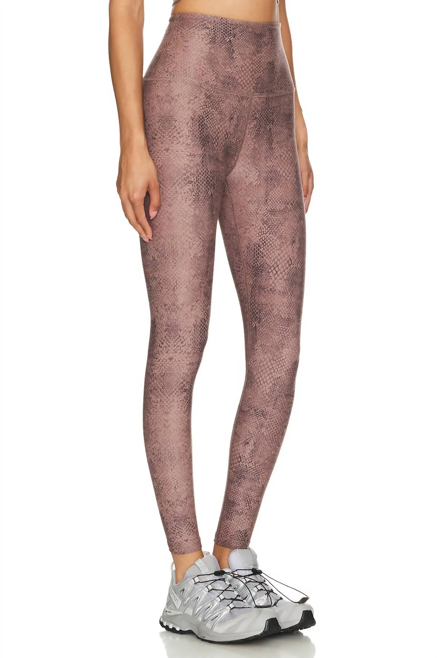 Softmark Caught In The Midi Leggings In Neutral Snakeskin