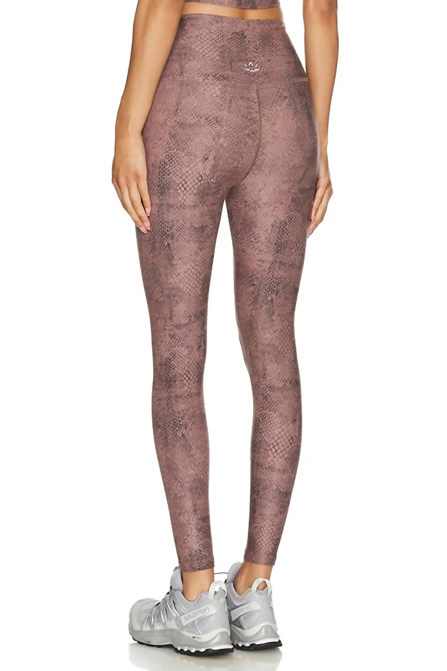 Softmark Caught In The Midi Leggings In Neutral Snakeskin