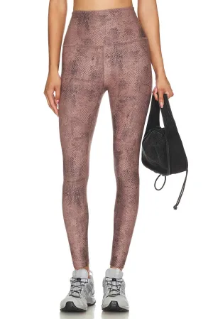 Softmark Caught In The Midi Leggings In Neutral Snakeskin