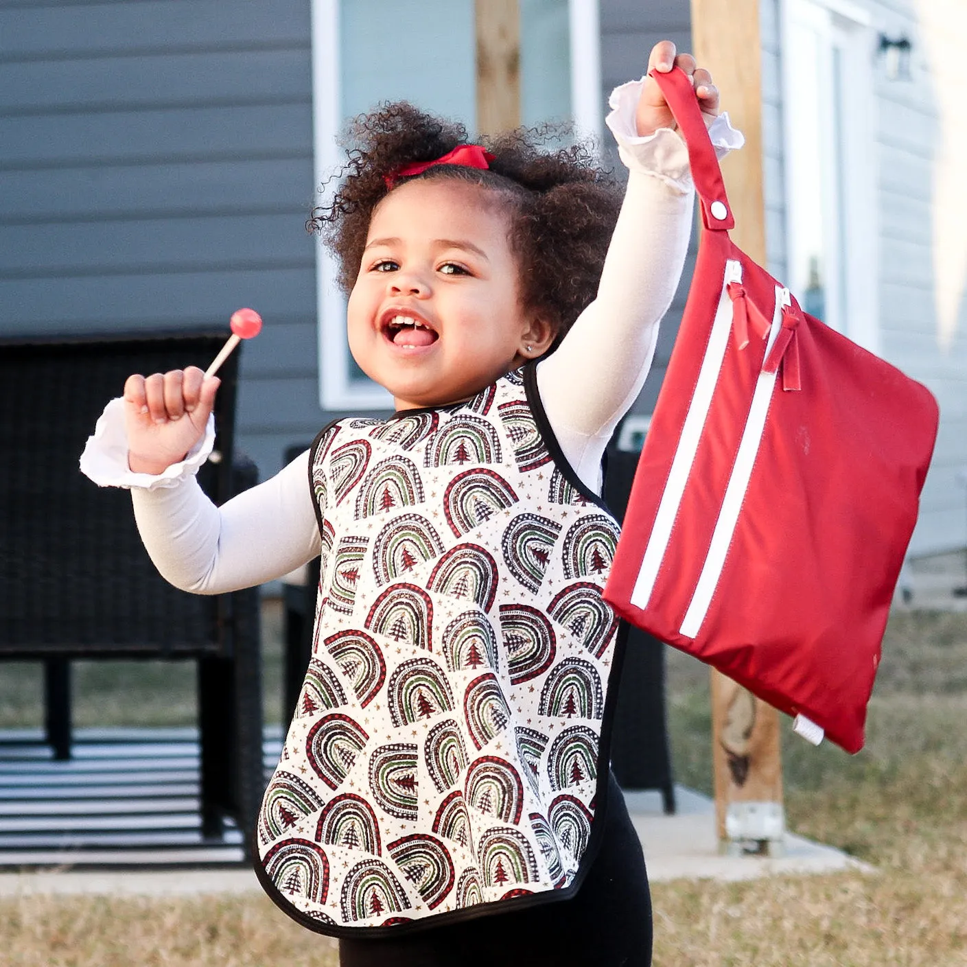 Solid Cranberry Minimalist - Waterproof Wet Bag (for Mealtime, On-the-go, And More!) Babykids_Bapron-Baby