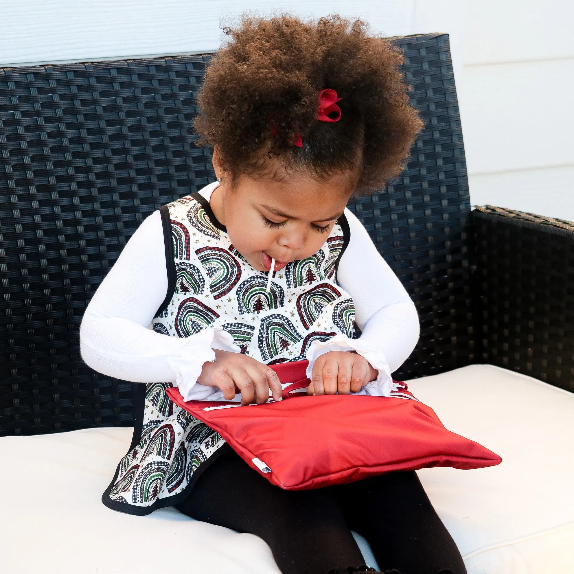 Solid Cranberry Minimalist - Waterproof Wet Bag (for Mealtime, On-the-go, And More!) Babykids_Bapron-Baby