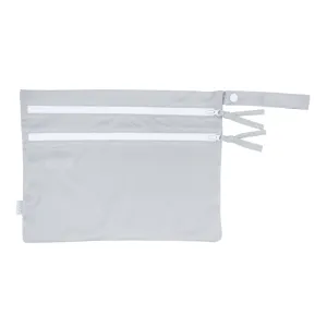 Solid Light Gray Minimalist - Waterproof Wet Bag (for Mealtime, On-the-go, And More!) Babykids_Bapron-Baby