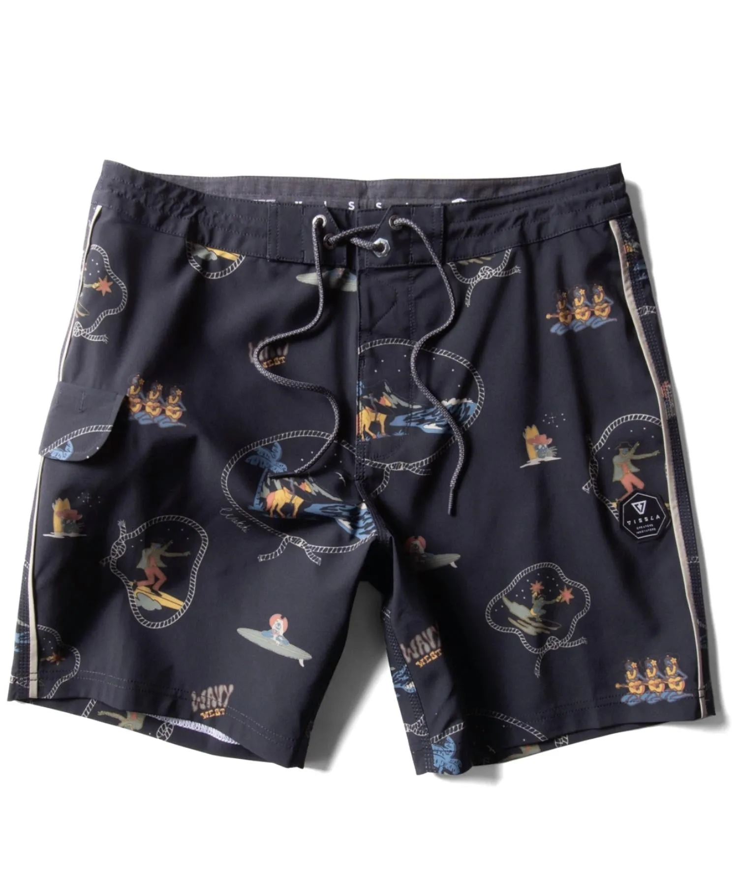 Soren Wavy West 17.5" Boardshorts In Black