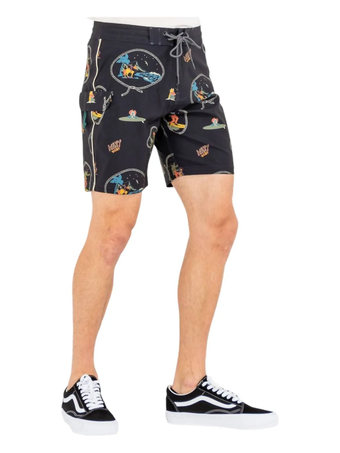 Soren Wavy West 17.5" Boardshorts In Black